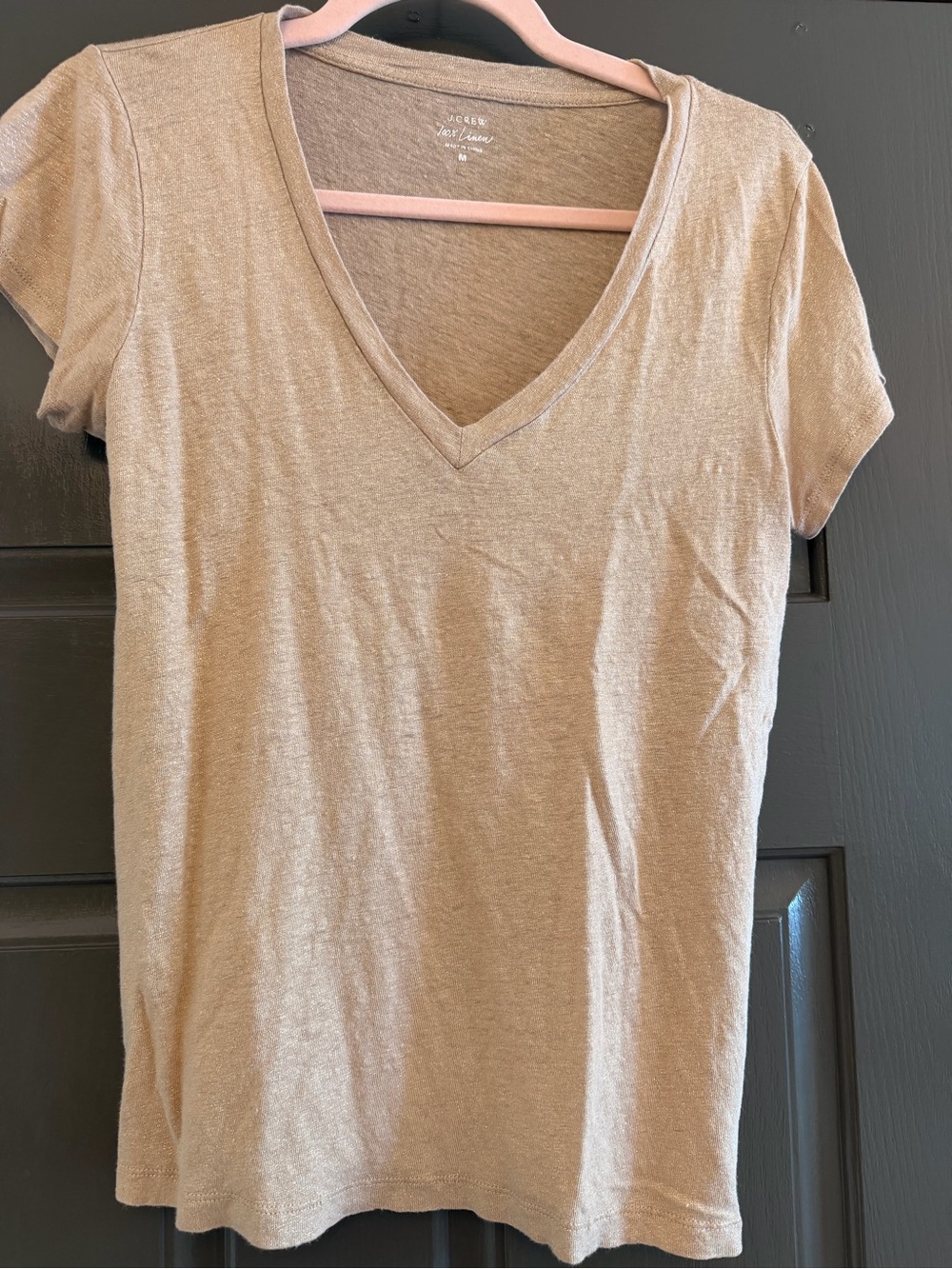 J. Crew Soft V-Neck Tee in Light Taupe